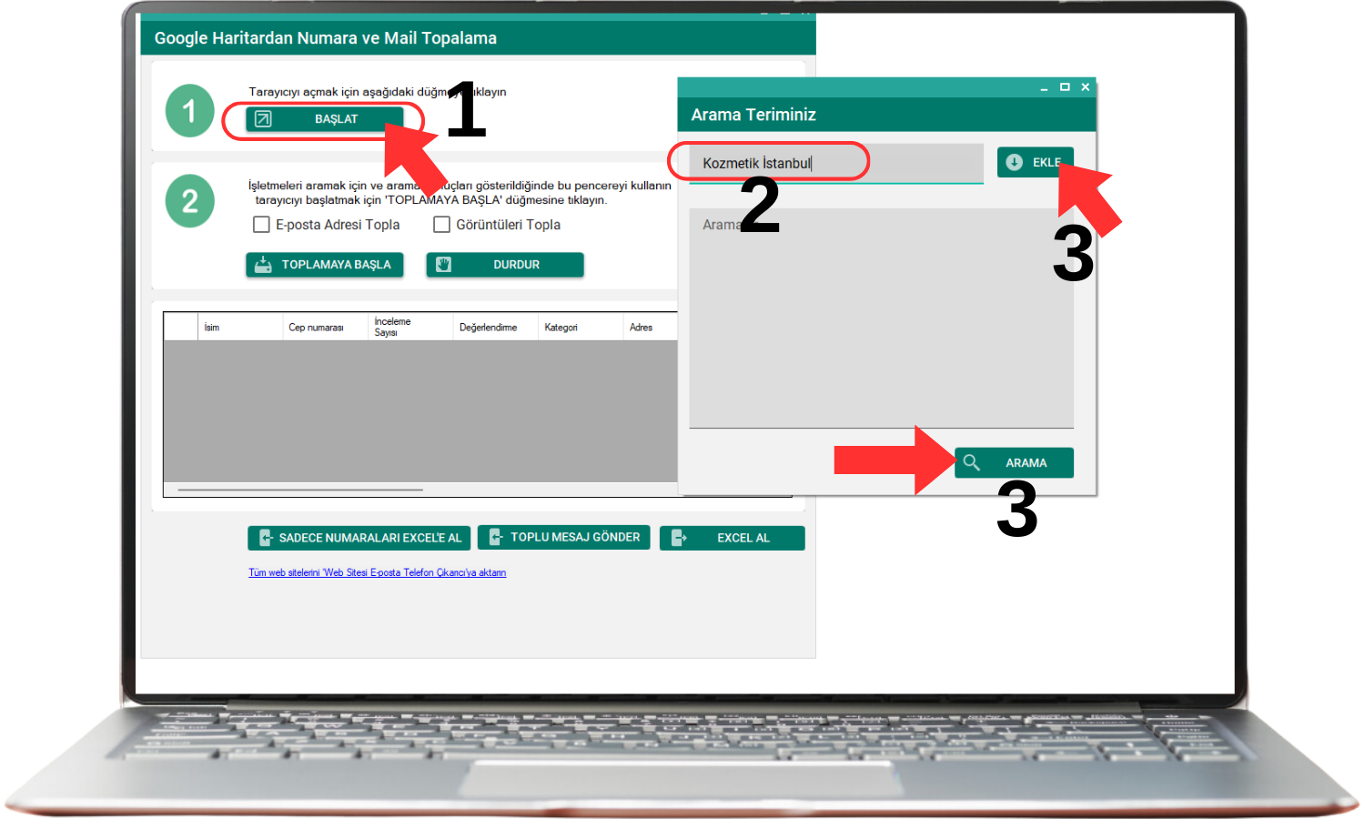 Google Haritalardan Numara ve Mail Toplama 2 Google Haritalardan Numara ve Mail Toplama