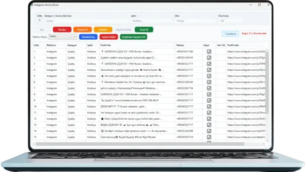 Data Toplama Programı | Google Maps ve Sosyal Medya Veri Toplama Programı 13 Data Toplama Programı