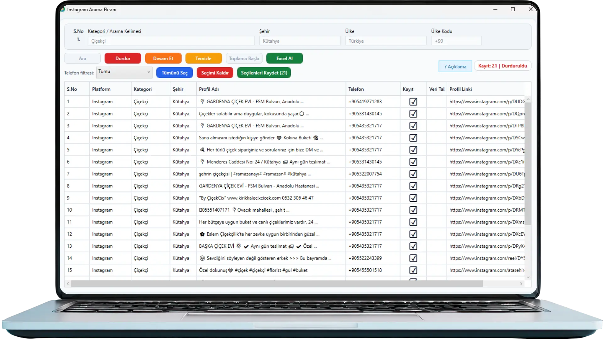 Data Toplama Programı | Google Maps ve Sosyal Medya Veri Toplama Programı 5 Data Toplama Programı