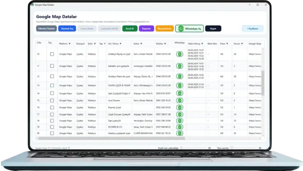 Data Toplama Programı | Google Maps ve Sosyal Medya Veri Toplama Programı 14 Data Toplama Programı